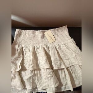 Universal Thread Off-White Tiered Smocked Waist Skirt